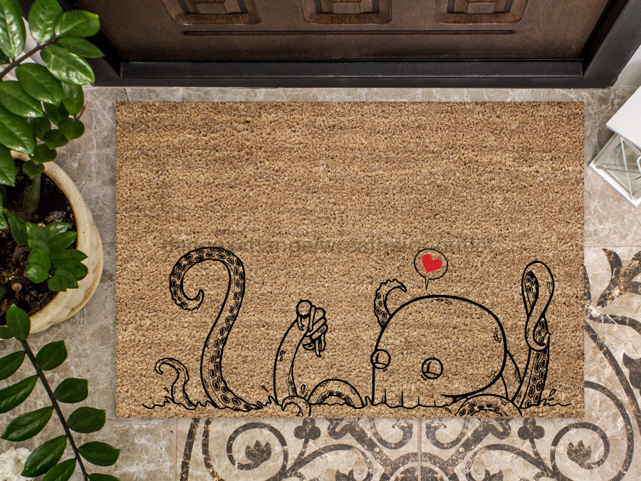 Heart Octopus Doormat, Tentacles and Octopus Door Mat - Tampa soil911.com