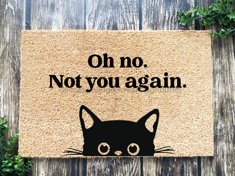 Funny Doormat, Coir Doormat, Welcome Mat, Housewarming Gift, Oh no, Not you again. Doormat, Cat Front Door Doormat, Welcome Doormat, New Homeowner Gift DECOE-CM-088