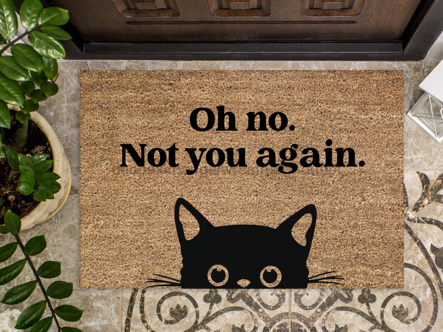 Funny Doormat, Coir Doormat, Welcome Mat, Housewarming Gift, Oh no, Not you again. Doormat, Cat Front Door Doormat, Welcome Doormat, New Homeowner Gift DECOE-CM-088