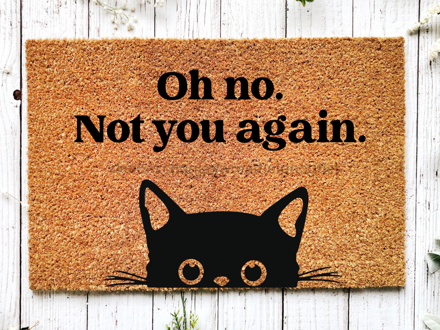 Funny Doormat, Coir Doormat, Welcome Mat, Housewarming Gift, Oh no, Not you again. Doormat, Cat Front Door Doormat, Welcome Doormat, New Homeowner Gift DECOE-CM-088
