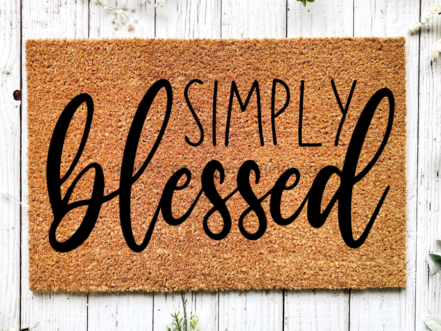 "Simply Blessed" Doormat Blessed Door Mat | Blessed Welcome Mat