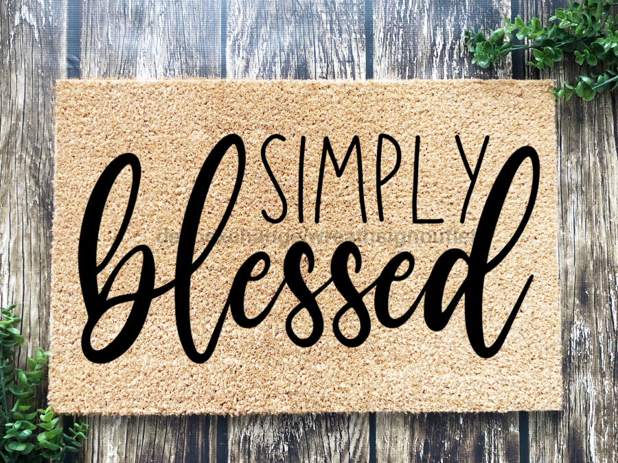 "Simply Blessed" Doormat Blessed Door Mat | Blessed Welcome Mat