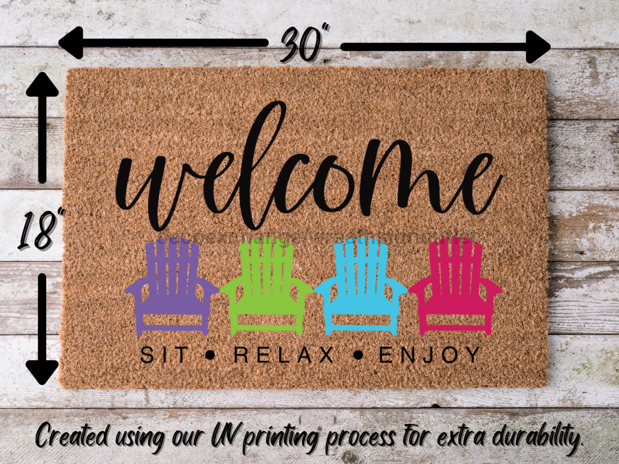 Funny Doormat, Coir Doormat, Welcome Mat, Housewarming Gift, Welcome Sit Relax Enjoy Doormat, Beach Chairs Front Door Doormat, Welcome Doormat, New Homeowner Gift DECOE-CM-106 - Tampa soil911.com