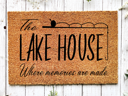 Lake House Doormat "Lake House Where memories are made" Door Mat