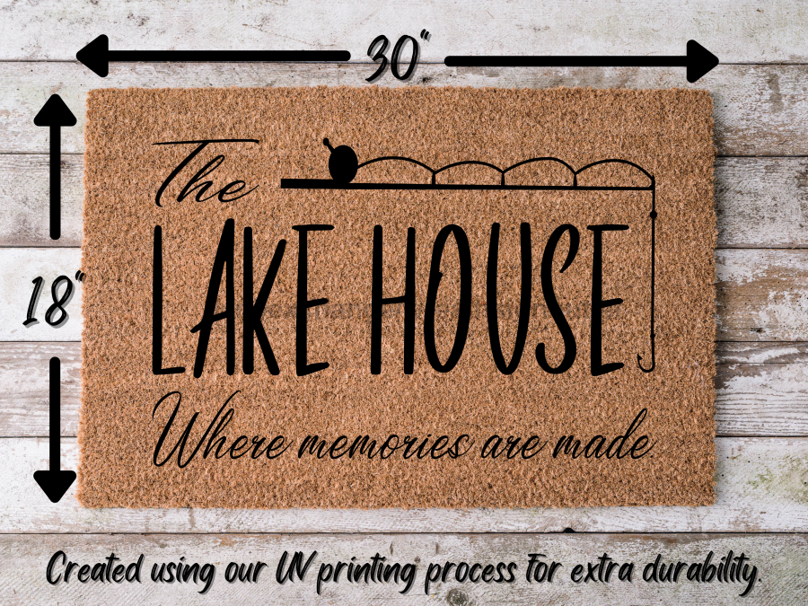 Lake House Doormat "Lake House Where memories are made" Door Mat - Tampa soil911.com