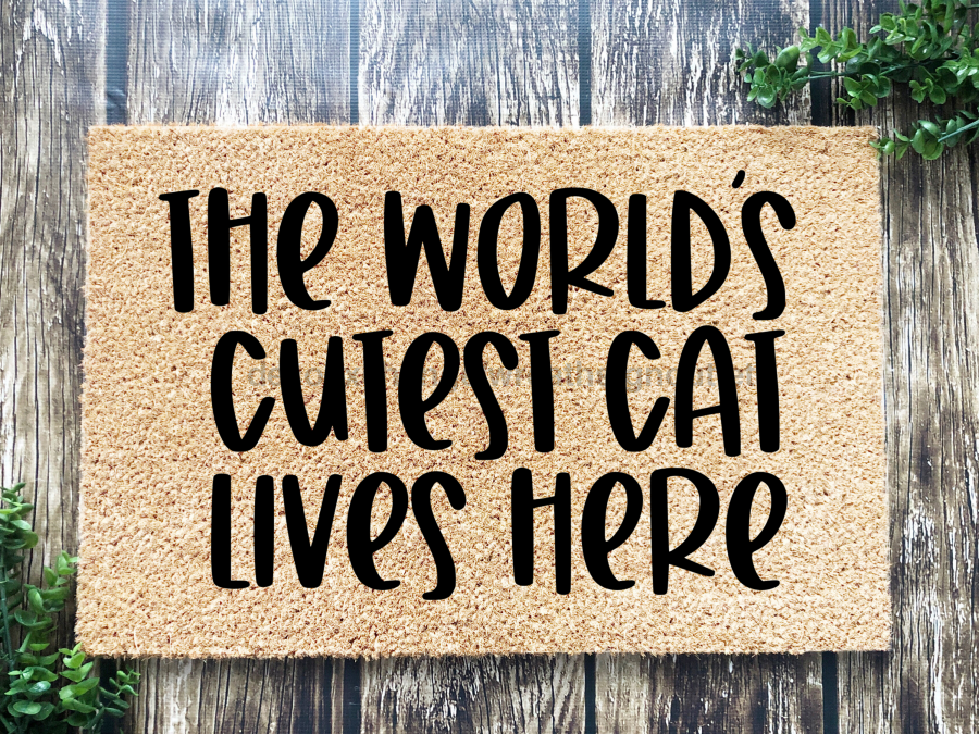 Funny Doormat, Coir Doormat, Welcome Mat, Housewarming Gift, The World's Cutest Cat Lives Here Welcome Doormat, Cat Front Door Doormat, Welcome Doormat, New Homeowner Gift DECOE-CM-101 - Tampa soil911.com