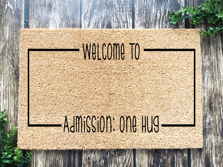 Felpudo divertido, felpudo de fibra de coco, felpudo de bienvenida, regalo de inauguración de la casa, felpudo de bienvenida, felpudo de entrada, felpudo de entrada con un abrazo, regalo para nuevos propietarios DECOE-CM-147