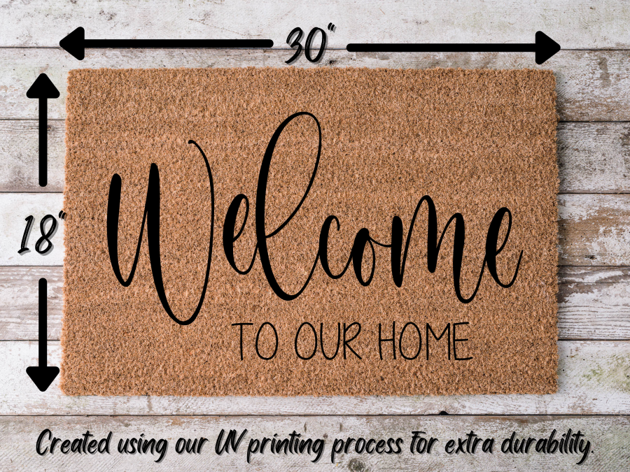 Funny Doormat, Coir Doormat, Welcome Mat, Housewarming Gift, Welcome Doormat, Welcome To Our Home Front Door Doormat, Welcome Doormat, New Homeowner Gift DECOE-CM-100