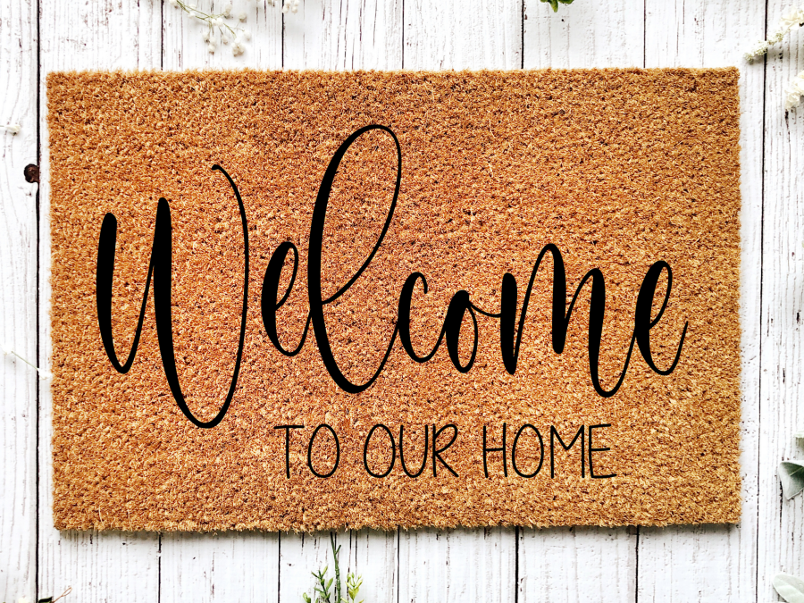 Funny Doormat, Coir Doormat, Welcome Mat, Housewarming Gift, Welcome Doormat, Welcome To Our Home Front Door Doormat, Welcome Doormat, New Homeowner Gift DECOE-CM-100