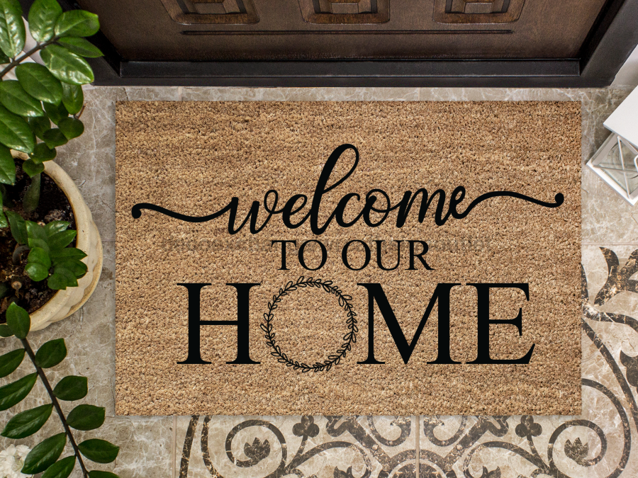 Funny Doormat, Coir Doormat, Welcome Mat, Housewarming Gift, Welcome Doormat, Welcome to Our Home Front Door Doormat, Welcome Doormat, New Homeowner Gift DECOE-CM-108
