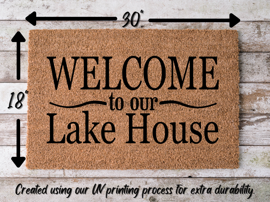 Lake House Doormat "Welcome to Our Lake House" Door Mat - Tampa soil911.com