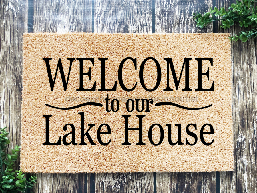 Lake House Doormat "Welcome to Our Lake House" Door Mat