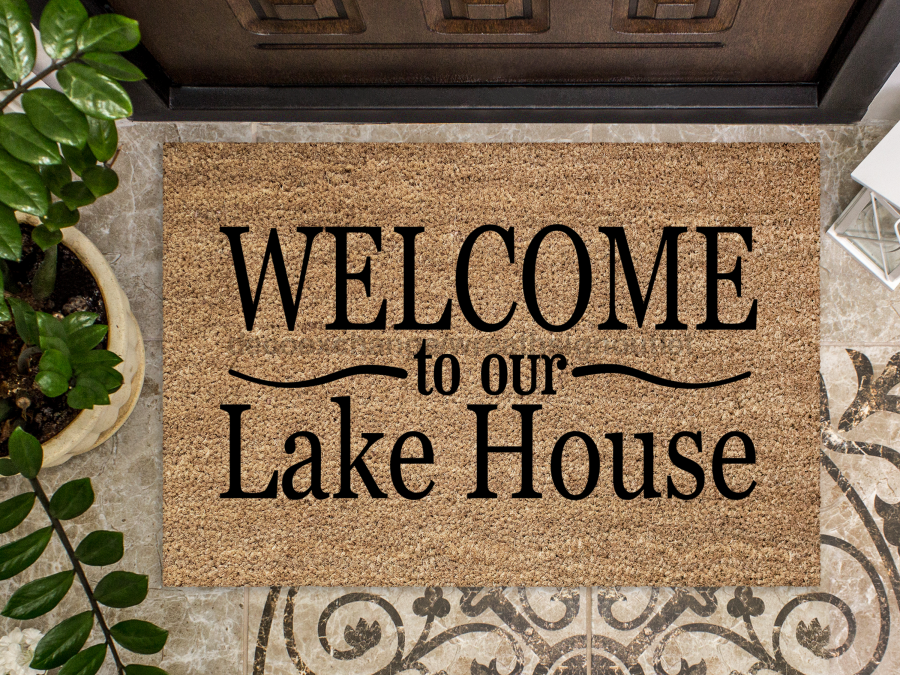 Lake House Doormat "Welcome to Our Lake House" Door Mat - Tampa soil911.com