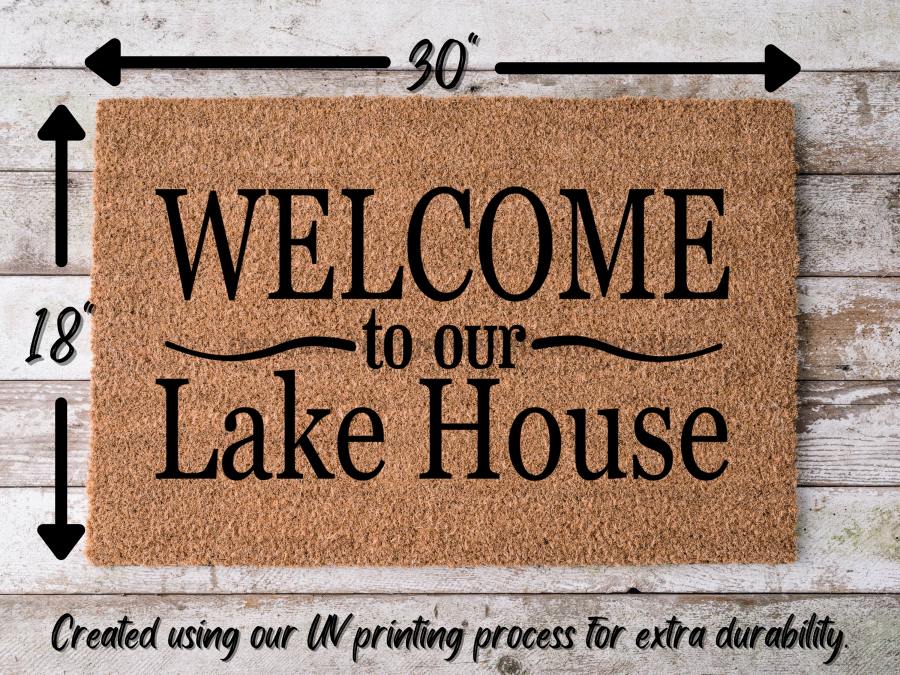 Lake House Doormat "Welcome to Our Lake House" Door Mat
