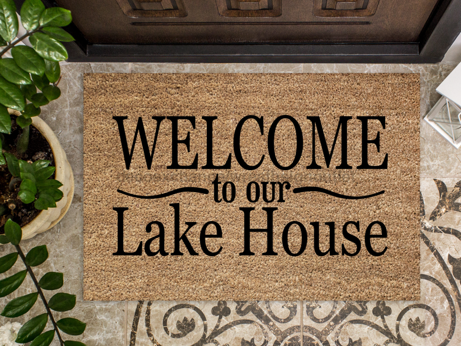 Lake House Doormat "Welcome to Our Lake House" Door Mat