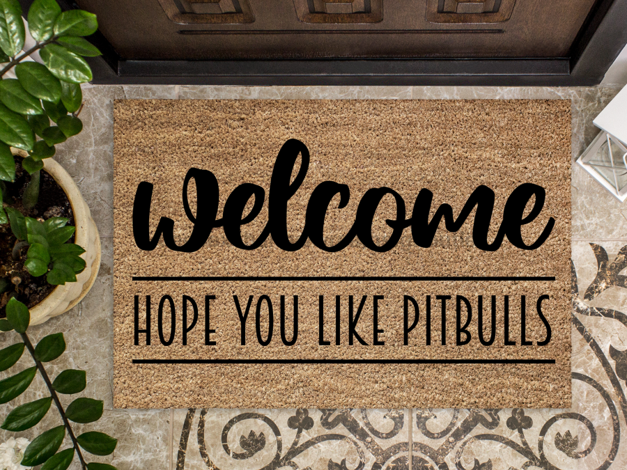 Funny Doormat, Coir Doormat, Welcome Mat, Housewarming Gift, Warning, Hope You Like Pitbulls Doormat, Front Door Doormat, Dog Doormat, New Homeowner Gift DECOE-CM-138 - Tampa soil911.com