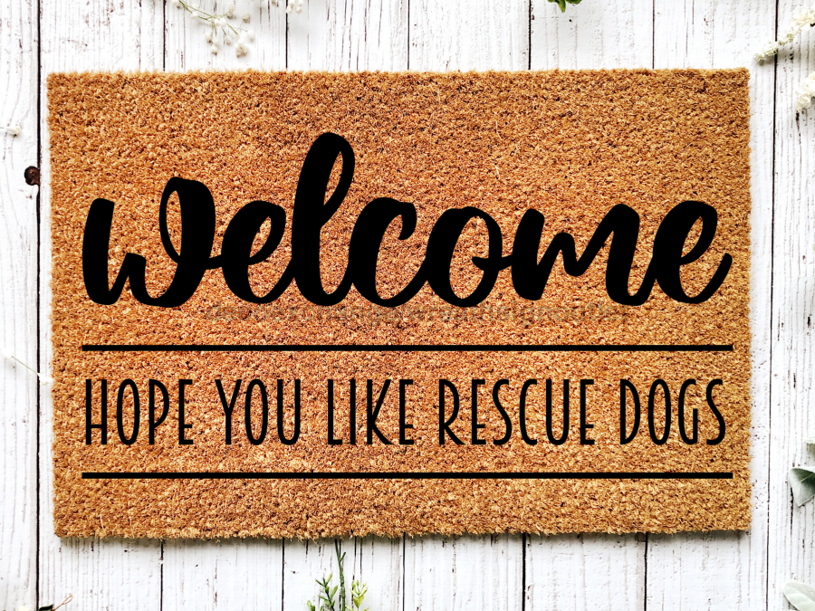 Funny Doormat, Coir Doormat, Welcome Mat, Housewarming Gift, Warning, Hope You Like Rescue Dogs Doormat, Front Door Doormat, Dog Doormat, New Homeowner Gift DECOE-CM-139