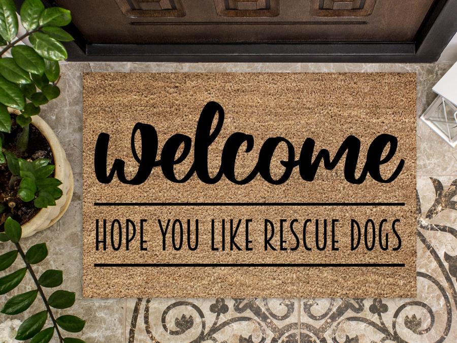 Funny Doormat, Coir Doormat, Welcome Mat, Housewarming Gift, Warning, Hope You Like Rescue Dogs Doormat, Front Door Doormat, Dog Doormat, New Homeowner Gift DECOE-CM-139