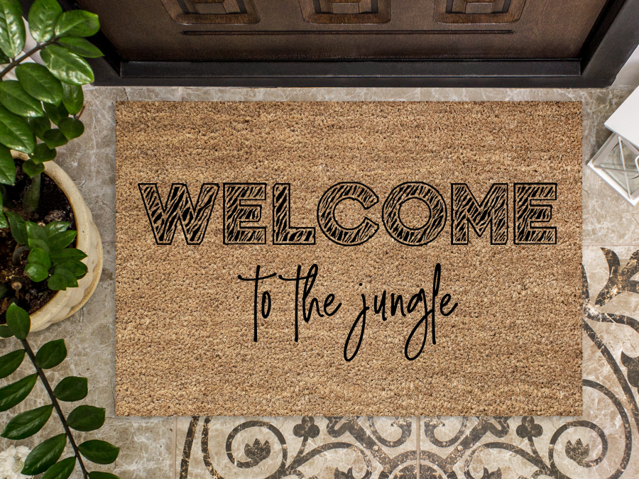 Welcome Mat "Welcome to the Jungle" Welcome Doormat Jungle Door Mat