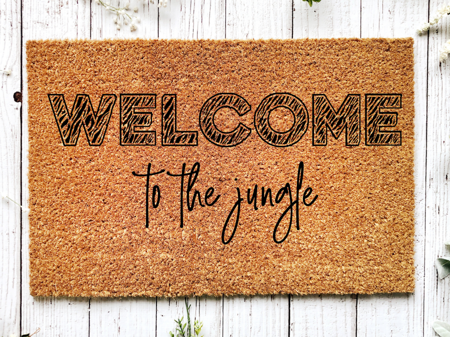 Welcome Mat "Welcome to the Jungle" Welcome Doormat Jungle Door Mat