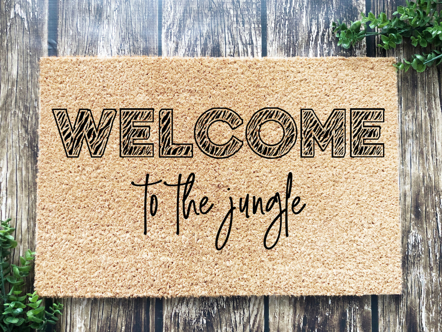 Welcome Mat "Welcome to the Jungle" Welcome Doormat Jungle Door Mat