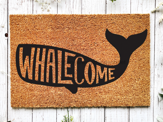 Funny Doormat, Coir Doormat, Welcome Mat, Housewarming Gift, Whalecome Welcome Doormat, Whale Front Door Doormat, Welcome Doormat, New Homeowner Gift DECOE-CM-102