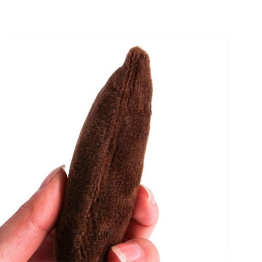 Stevvex brown plush cat chew toy held between fingers with soft fuzzy texture for cats on Tampa Home & Garden Store