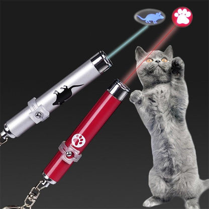 Funny Pet LED Laser Toy Cat Pointer set of 2 in red & silver by Stevvex with LED animation on Tampa Home & Garden Store