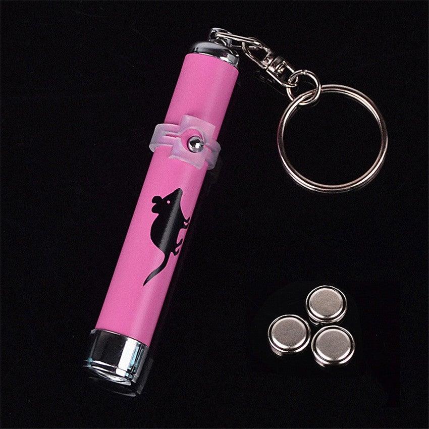 Stevvex pink LED cat laser pointer toy with keychain clip includes 3 magnets on Tampa Home & Garden Store