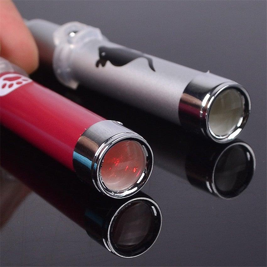 Stevvex LED laser pointer toy for pets, red and silver dual pens with bright red dot on Tampa Home & Garden Store