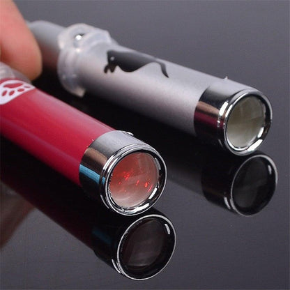 Stevvex LED laser pointer toy for pets, red and silver dual pens with bright red dot on Tampa Home & Garden Store