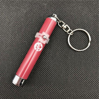 Red pen-style LED laser pointer pet toy with keychain and paw-print logo on Tampa Home & Garden Store