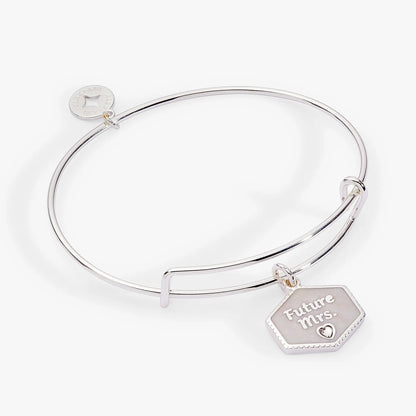 Future Mrs Mother of Pearl Charm Bangle Bracelet