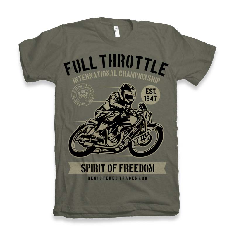 Fuul Throttle men's bamboo viscose/organic cotton short sleeve graphic tee featuring olive motorcycle print on Tampa Home & Garden Store
