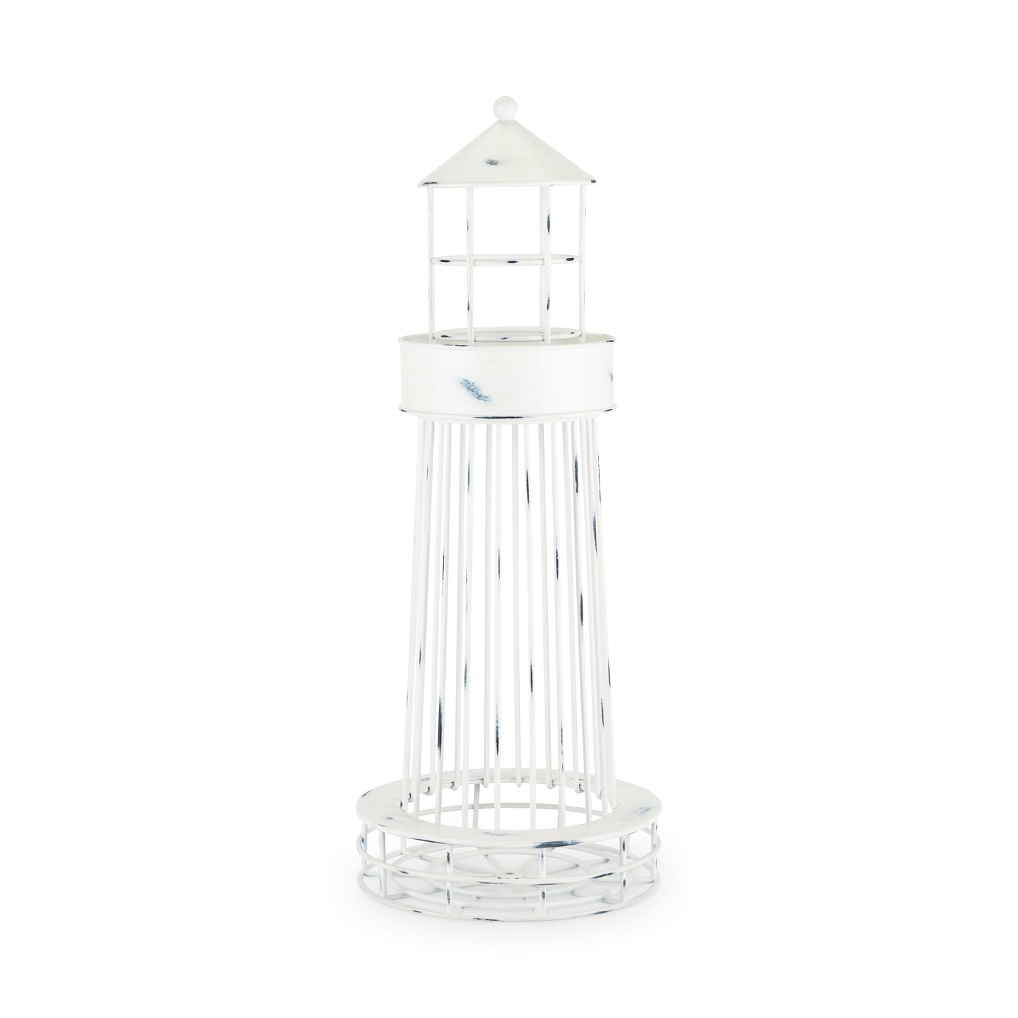 Weathered White Lighthouse Cork Holder and Stand