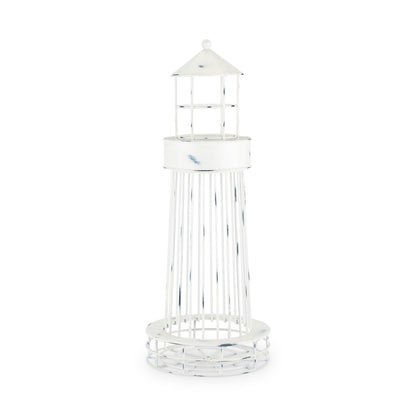 Weathered White Lighthouse Cork Holder and Stand