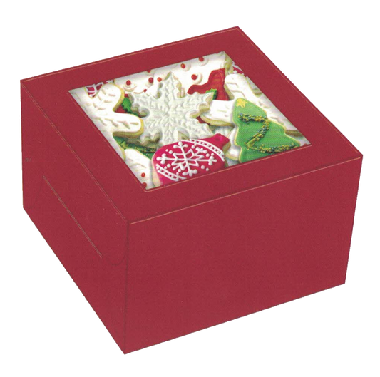 Square cookie box 2-pack red with window by The Country Christmas Loft gift boxes & tins on Tampa Home & Garden Store