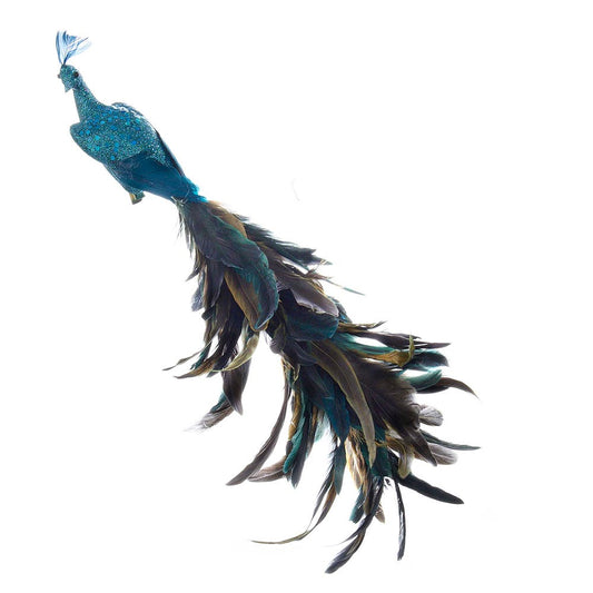 Decorative Feather Peacock With Clip - 18 Inch - Tampa Home & Garden Store