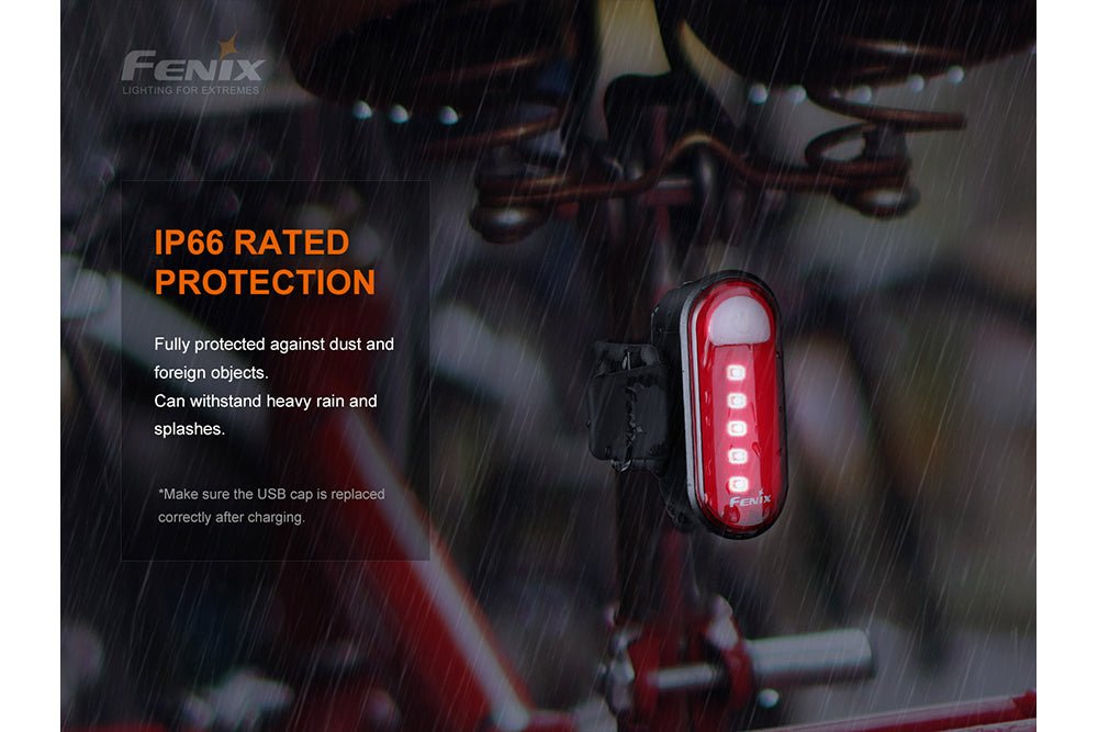 Fenix BC05R V2.0 rechargeable bike tail light with red LED IP66 protection by Fenix Store on Tampa Home & Garden Store