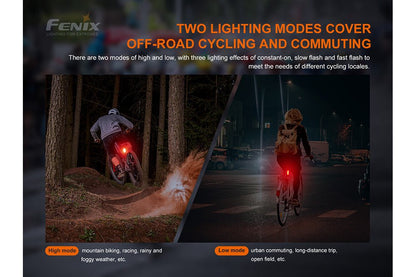 Fenix BC05R V2.0 tail light with dual modes and red rear beam for off-road and city riding on Tampa Home & Garden Store
