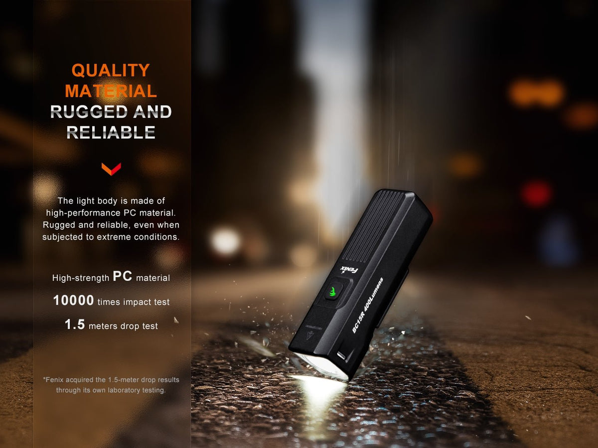 Fenix BC15R lightweight rechargeable bike light, black compact flashlight by Fenix Store on Tampa Home & Garden Store