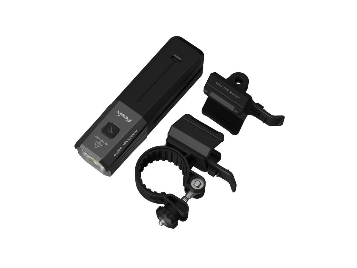 Fenix BC22R high-performance bike light black with bar-mount clamp on Tampa Home & Garden Store