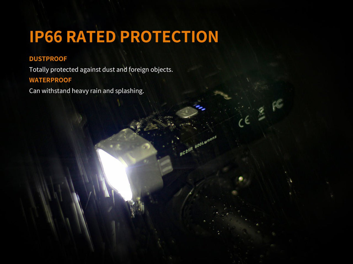 Fenix BC25R LED Bike Light by Fenix Store, compact bike flashlight with IP66 protection on Tampa Home & Garden Store