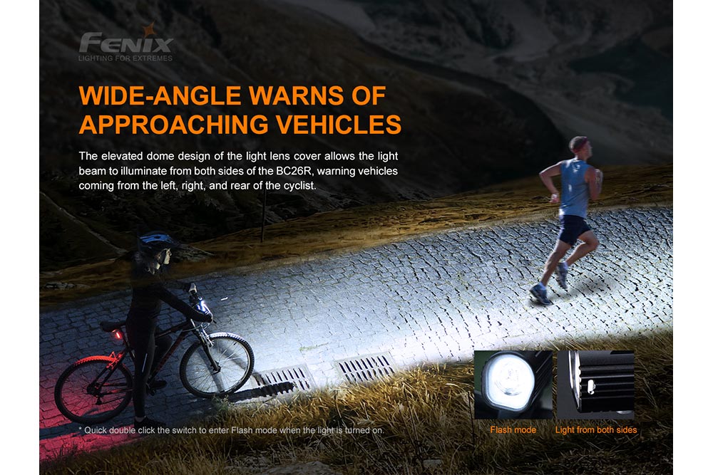 Fenix BC26R LED bike light from Fenix Store with wide-angle beam on Tampa Home & Garden Store