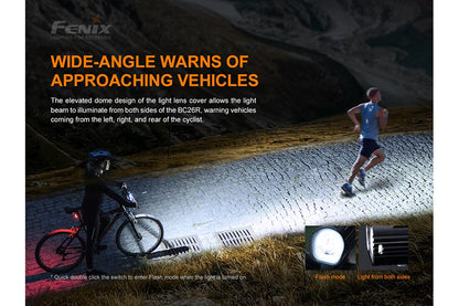 Fenix BC26R LED bike light from Fenix Store with wide-angle beam on Tampa Home & Garden Store