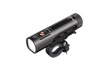 Fenix BC26R LED bike light, black aluminum body with handlebar clamp mount on Tampa Home & Garden Store