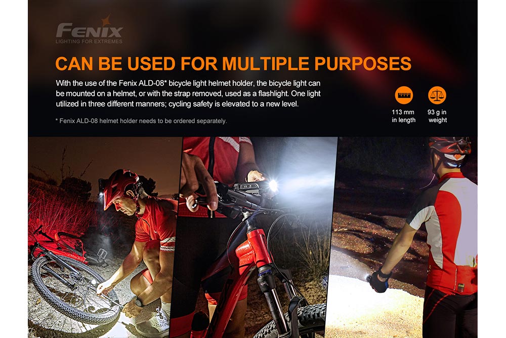 Bike light Fenix BC26R LED with Fenix Store branding on a multi-use promo banner on Tampa Home & Garden Store