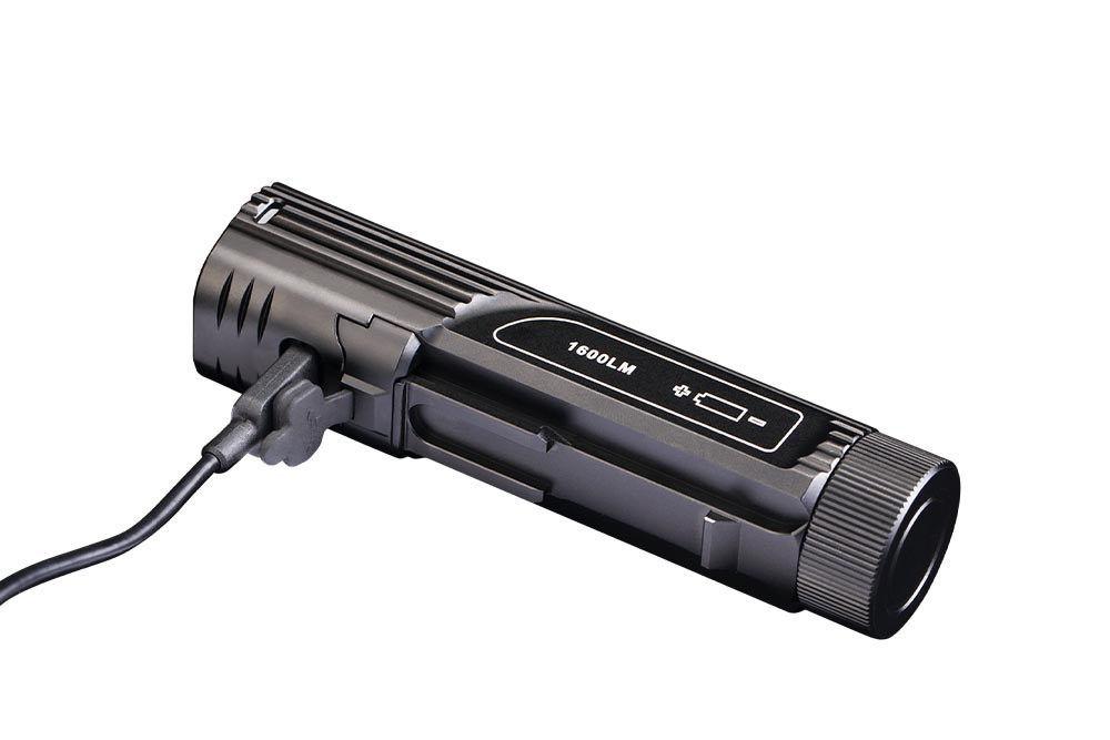 Fenix BC26R LED bike light, black aluminum housing, 1600 lm output with wired connection on Tampa Home & Garden Store