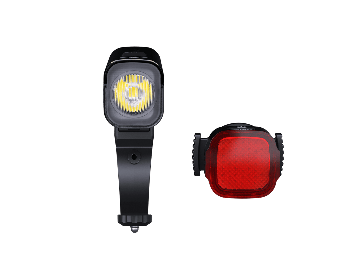 Fenix BC28R dual bike light set: black headlight with yellow LED and red taillight on Tampa Home & Garden Store