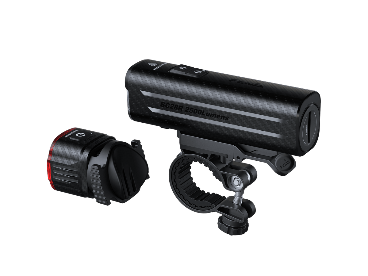 Fenix BC28R smart head & tail bike light set carbon fiber with 2500 lumens front and tail light on Tampa Home & Garden Store